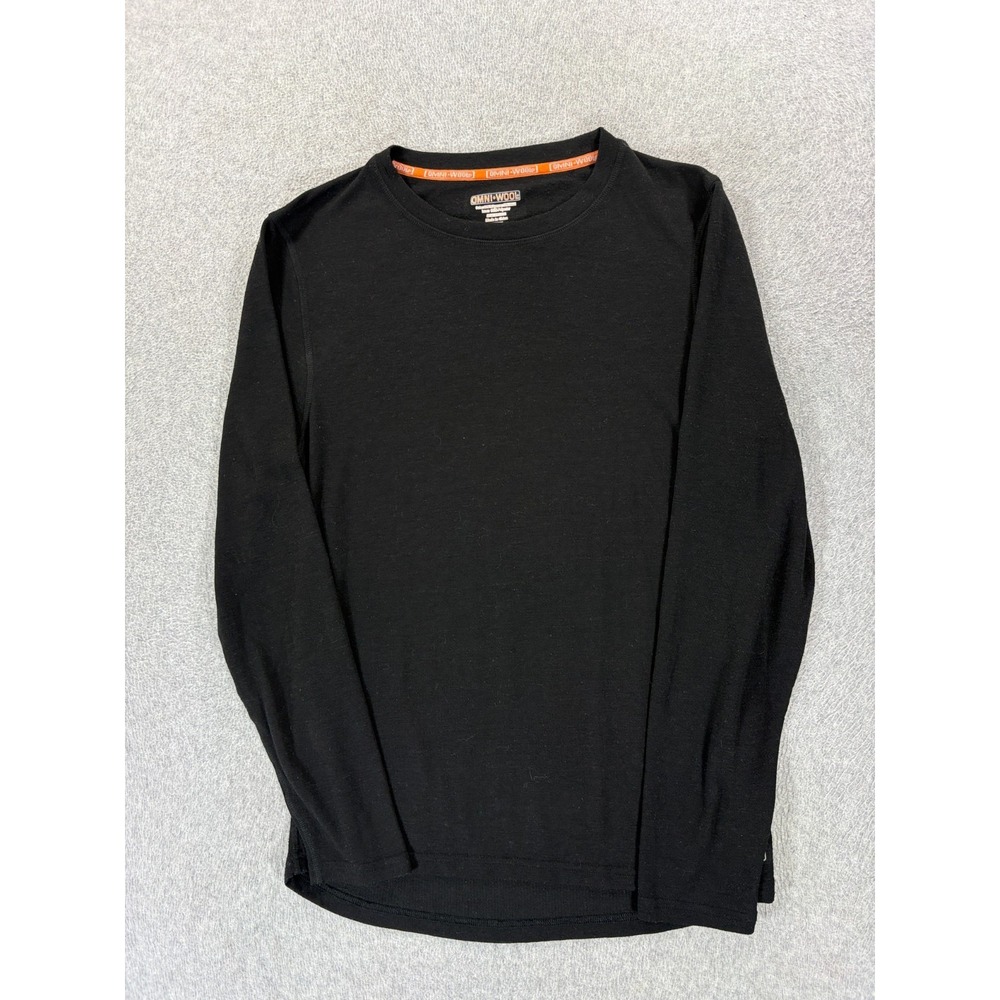 Omni-Wool Midweight Wool Blend Long Sleeve Crew Shirt (Men's Medium) Black